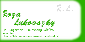 roza lukovszky business card